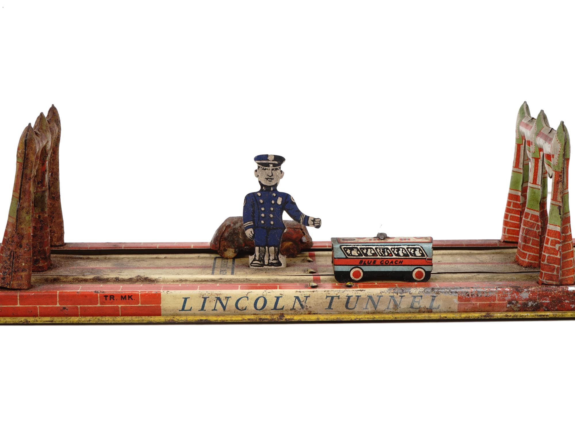 1930 TIN LITHO TOY LINCOLN TUNNEL UNIQUE ART MFG PIC-1